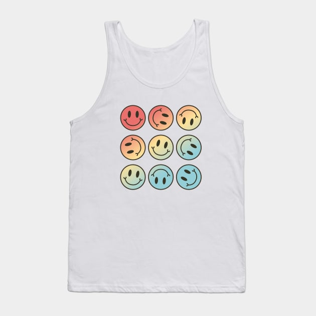 Smiley Face Pattern Tank Top by Taylor Thompson Art